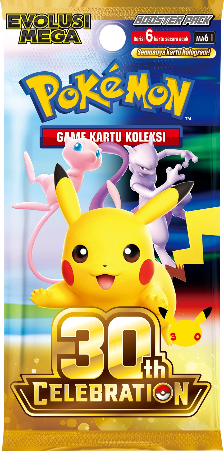 Pokémon Game Kartu Koleksi Evolusi Mega Booster Pack "30th CELEBRATION"