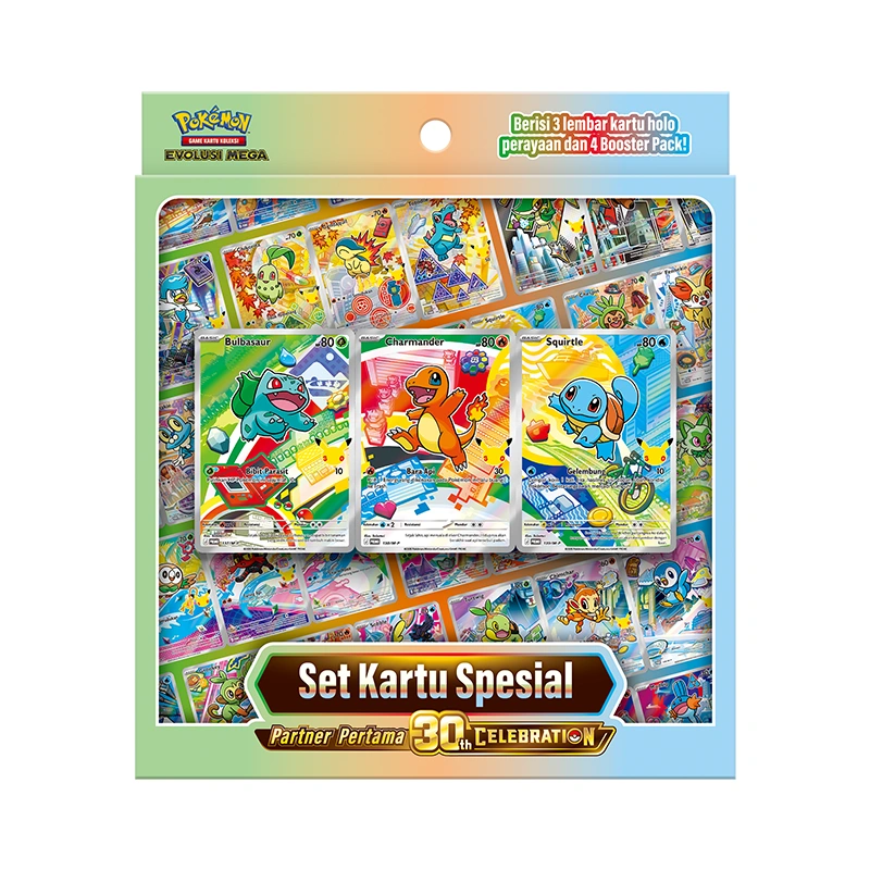 Pokémon Game Kartu Koleksi Evolusi Mega Set Kartu Spesial Partner Pertama "30th CELEBRATION"