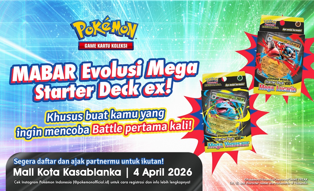 Pokemon_【Pengumuman event】MABAR Evolusi Mega Starter Deck ex! Day 2_Trading Card Game_20260326