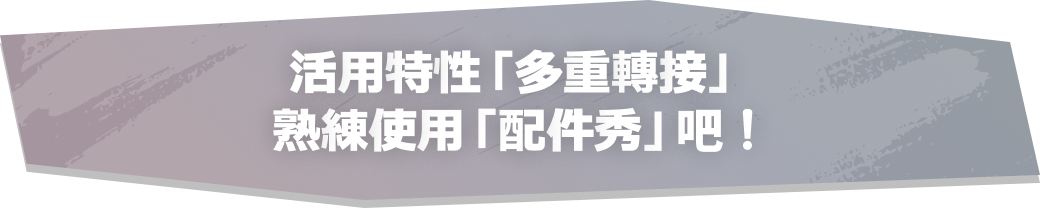 活用特性「多重轉接」熟練使用「配件秀」吧！